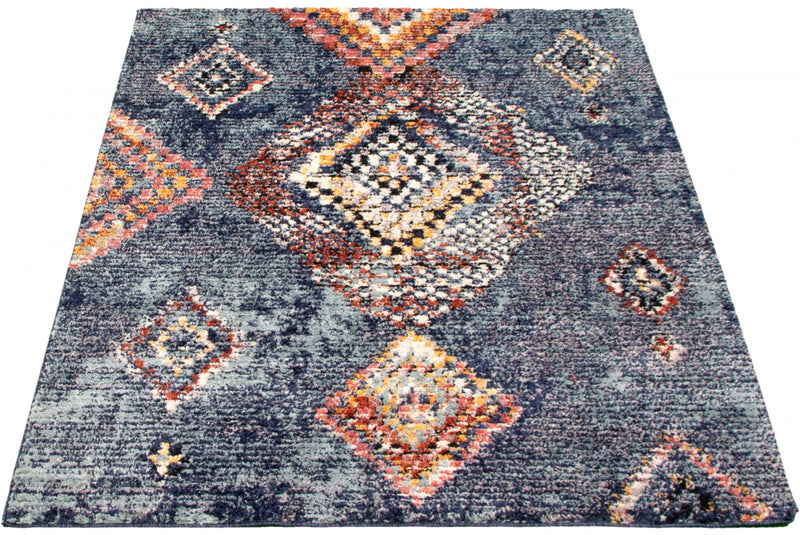 Carpette Makondo Mosaique bleu - 8 pi 0 pox 10 pi 0 po