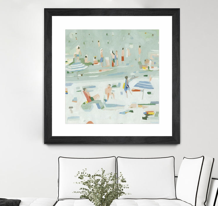 Œuvre d’art murale encadrée noire et mate « Summer Confetti Ii » 36 x 36