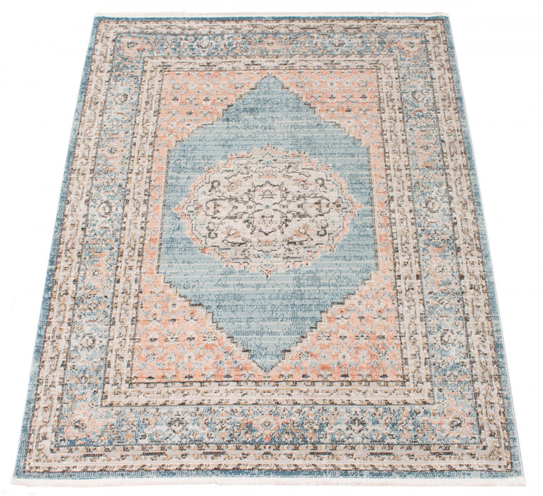 Carpette Zarita bleue 6 pi 7 po x 9 pi 6 po