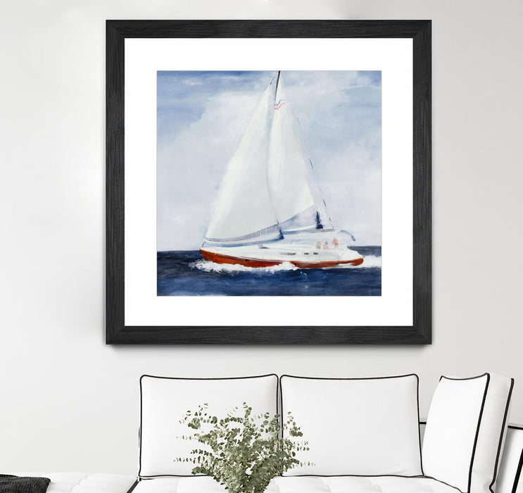 Œuvre d’art murale encadrée noire et mate « Chasing The Sun » 30 x 30