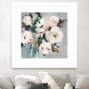 "Pale Pink Bouquet I" Matted and Framed White 30x30 Wall Art