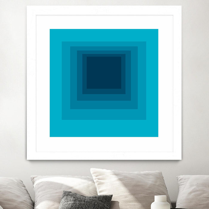 Œuvre d’art murale encadrée blanche et mate « After Josef D » 36 x 36