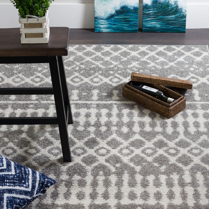 Carpette Lavan grise à motifs marocains 3 x 5