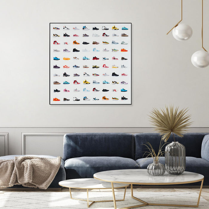 Œuvre d’art murale sur toile encadrée noire « Life Is Short Buy The Shoes » 20 x 20