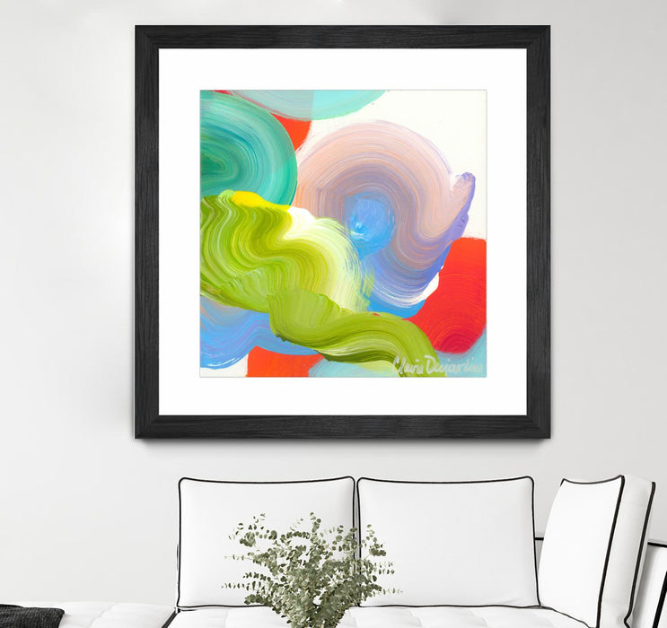 Œuvre d’art murale encadrée noire et mate « Vav 05 » 36 x 36
