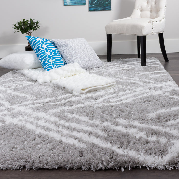 Carpette Ker grise à rayures 3 x 5