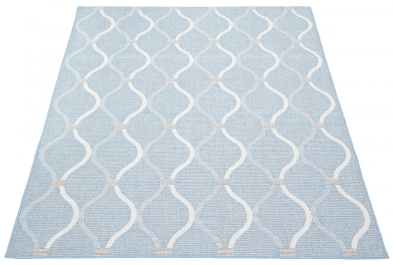Carpette Neisha Abstract bleu clair 6 pi 7 po x 9 pi 6 po