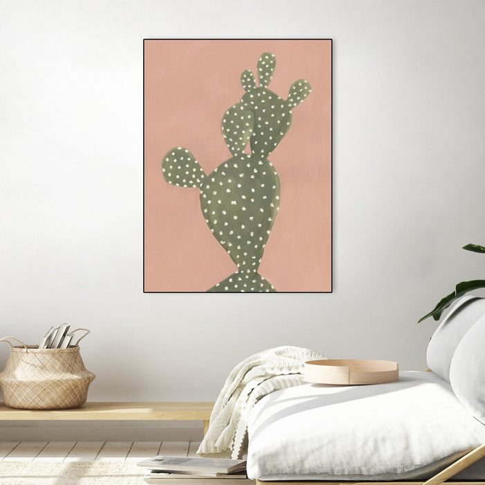 Œuvre d'art murale sur toile encadrée noire « Coral Cacti Ii » 24 x 32