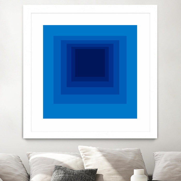 Œuvre d’art murale encadrée blanche et mate « After Josef B » 30 x 30