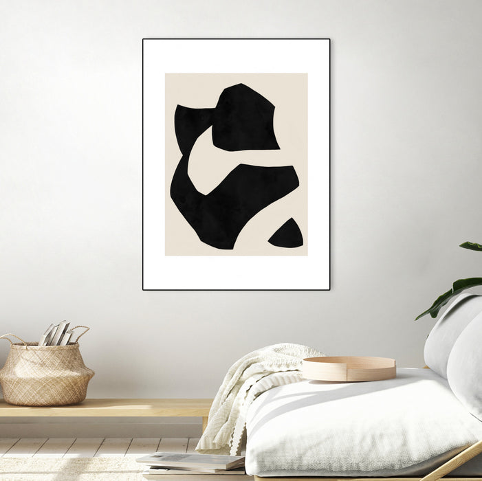 Œuvre d'art murale sur toile encadrée noire « Untilted » 18 x 24