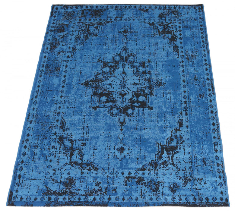 Carpette Chenta bleue 5 pi 3 po x 7 pi 7 po