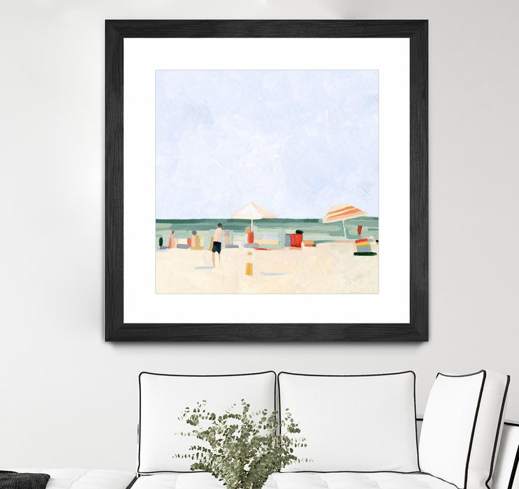Œuvre d’art murale encadrée noire et mate « Family Vacation Ii » 30 x 30