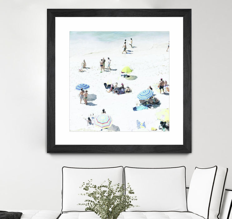 Œuvre d’art murale encadrée noire et mate « Happy Days » 30 x 30