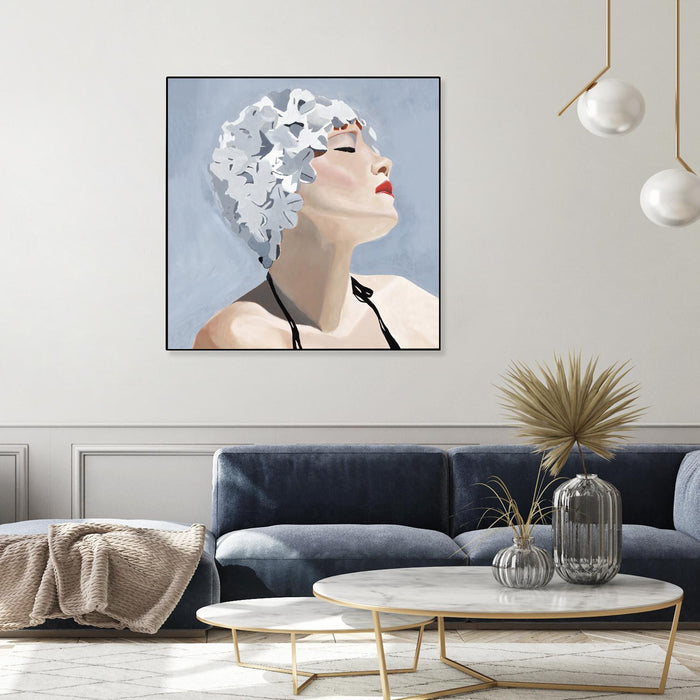Œuvre d’art murale sur toile encadrée noire « Getting My Tan On » 20 x 20