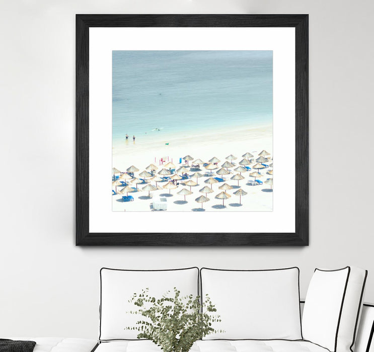 Œuvre d’art murale encadrée noire et mate « Sesimbra I » 36 x 36