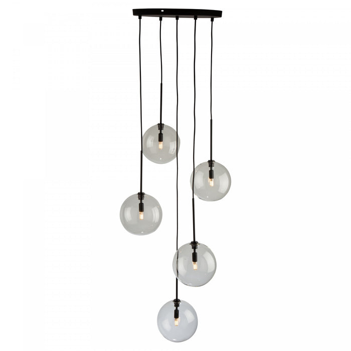 Luminaire suspendu Pinpoint noir à 5 ampoules
