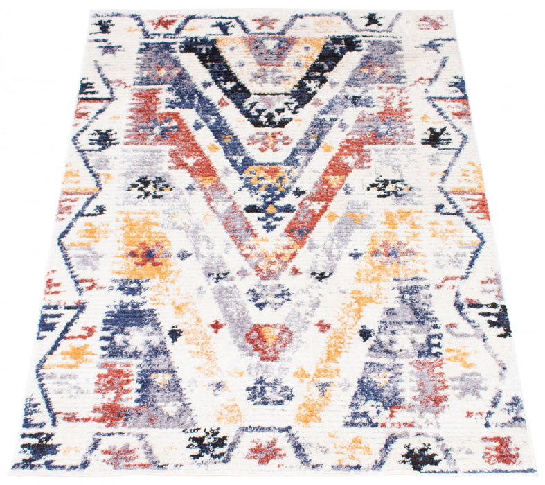 Carpette Paloma Quashqai blanche - 5 pi 3 po x 7 pi 3 po