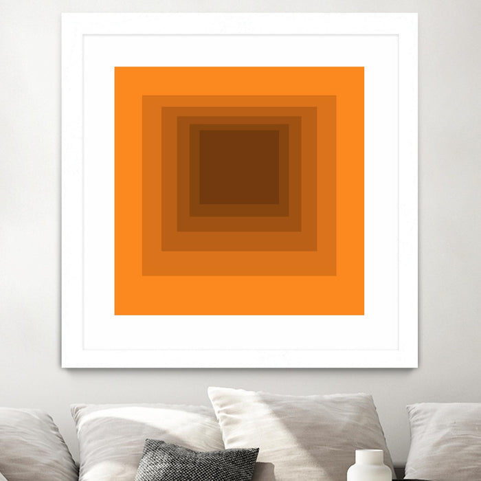 Œuvre d’art murale encadrée blanche et mate « After Josef F » 30 x 30