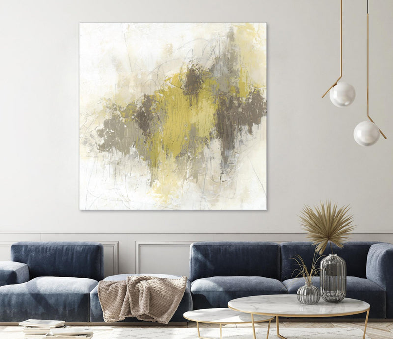 Œuvre d’art murale Giant Art « Saffron Abstract I » 72 x 72