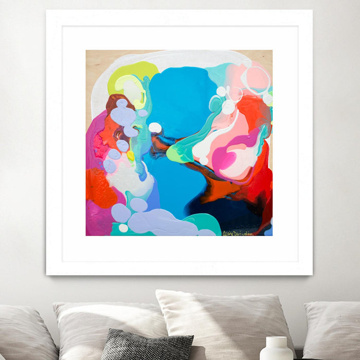 Œuvre d’art murale encadrée blanche et mate « Traveling Back In Time » 30 x 30