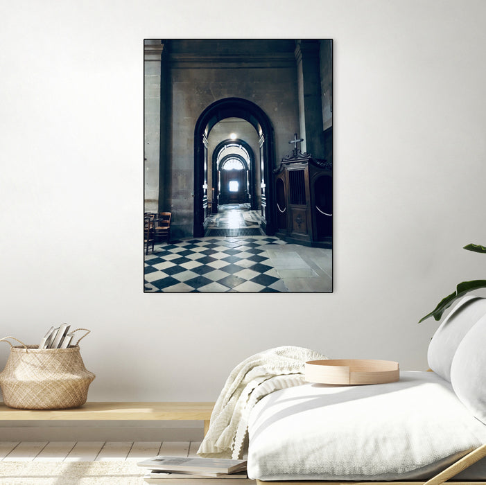 Œuvre d'art murale sur toile encadrée noire « Confessional » 30 x 40