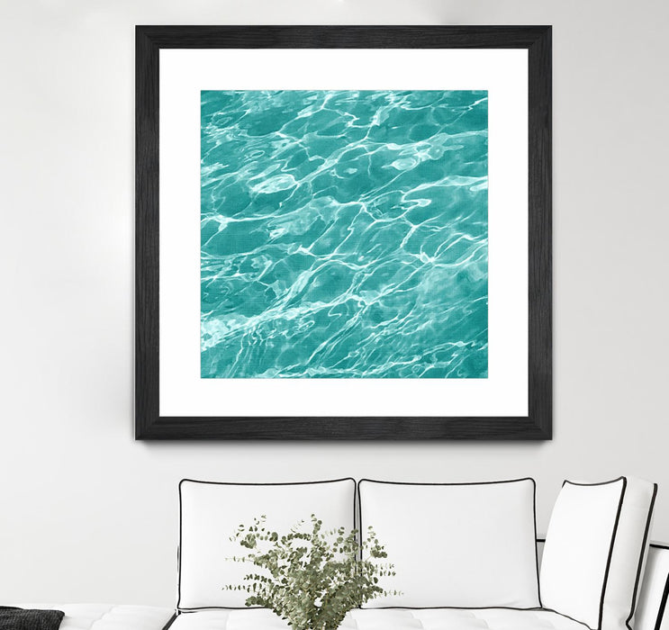Œuvre d’art murale encadrée noire et mate « Ripple I » 30 x 30