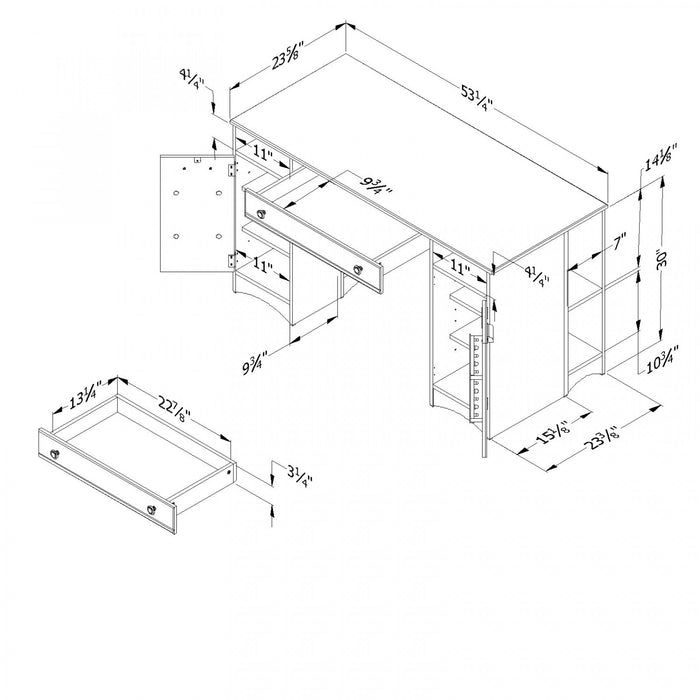 Table d’artisanat Artwork avec rangement - blanc solide