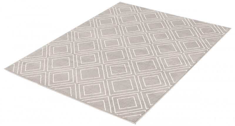 Carpette August gris géodeblanc 6 pi 7 po x 9 pi 6 po