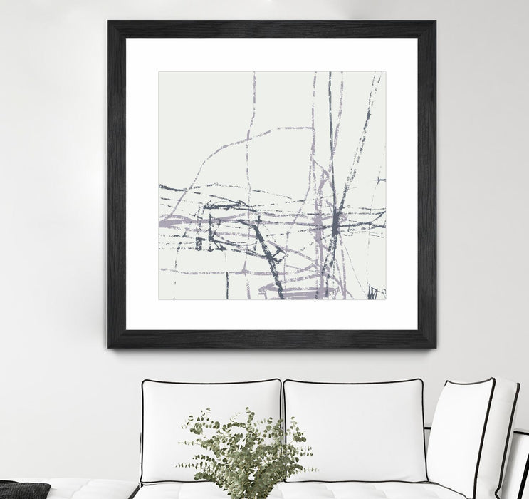 Œuvre d’art murale encadrée noire et mate « Chalk Doodles H » 30 x 30