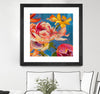 "Spring Bouquet V31" Matted and Framed Black 36x36 Wall Art