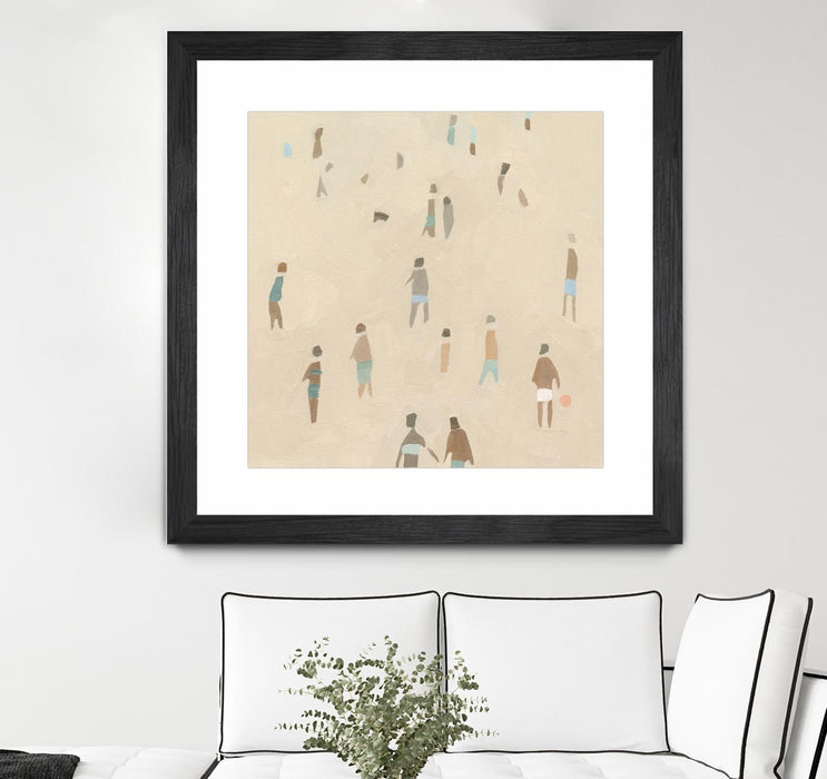Œuvre d’art murale encadrée noire et mate « Beach Goer Iv » 30 x 30