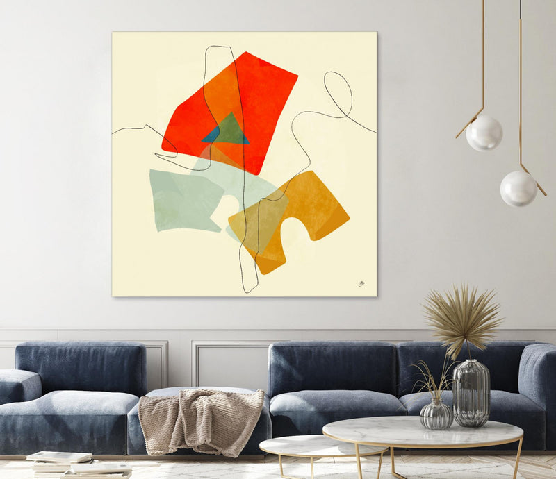 Œuvre d’art murale Giant Art « Mid Century Geometric » 54 x 54