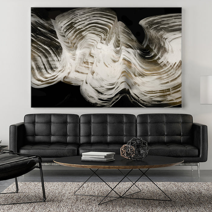 Œuvre d’art murale Giant Art « White Strokes » 84 x 54