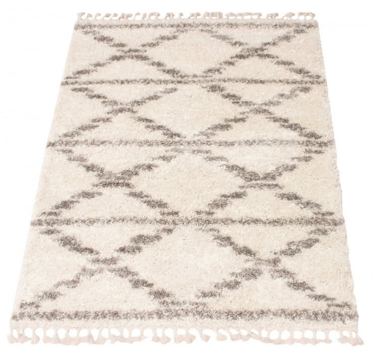 Carpette à poil long Helma Liv crème 6 pi 7 po x 9 pi 6 po