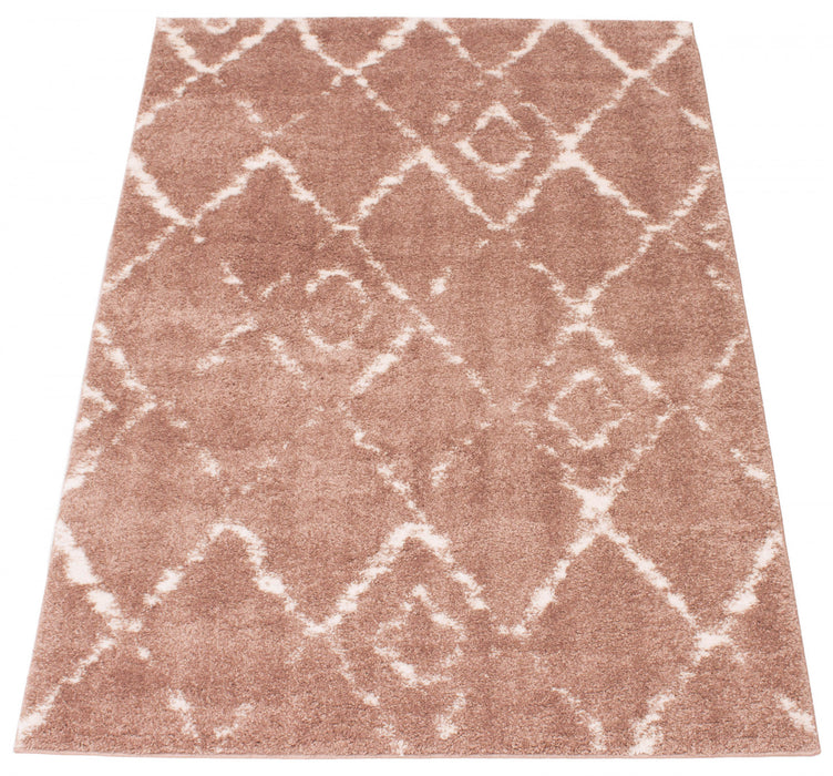 Carpette à poil long Serafina rose 3 pi 11 po x 6 pi 0 po