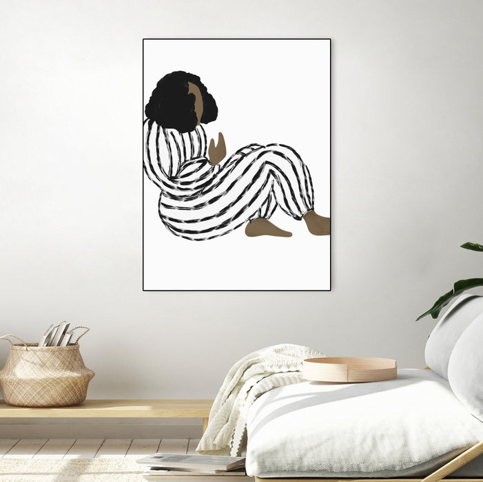 Œuvre d’art murale sur toile encadrée noire « Form Vi » 30 x 40