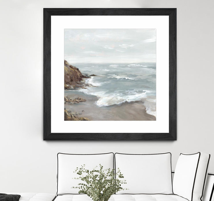 Œuvre d’art murale encadrée noire et mate « Beautiful Bay » 30 x 30