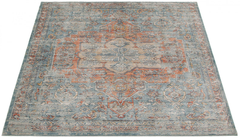 Carpette Baina Heriz bleu - 6 pi 7 pox 9 pi 10 po