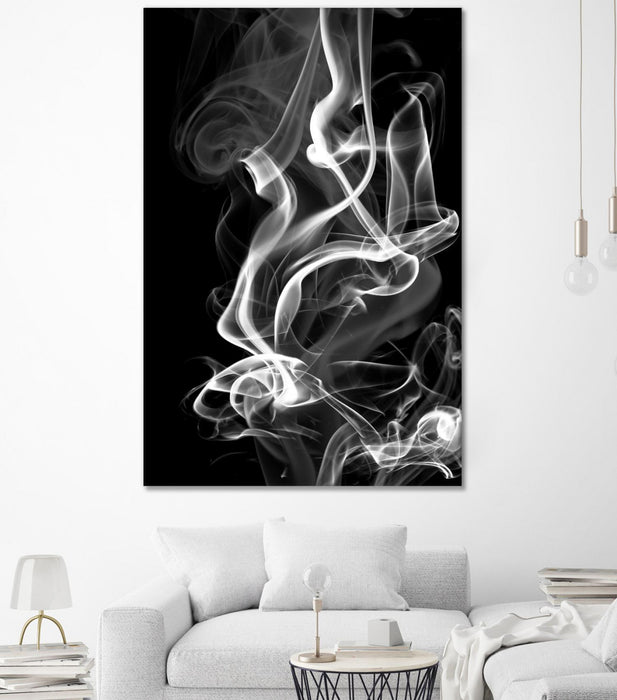 Œuvre d’art murale Giant Art « Black Smoke Abstract » 84 x 54