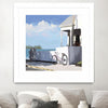 "Key West Cabana Ii" Matted and Framed White 30x30 Wall Art