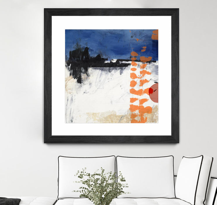 Œuvre d’art murale encadrée noire et mate « Midnight Rise Ii » 30 x 30