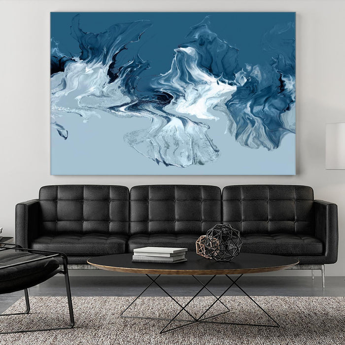 Œuvre d’art murale Giant Art « Azure Marble I » 84 x 54