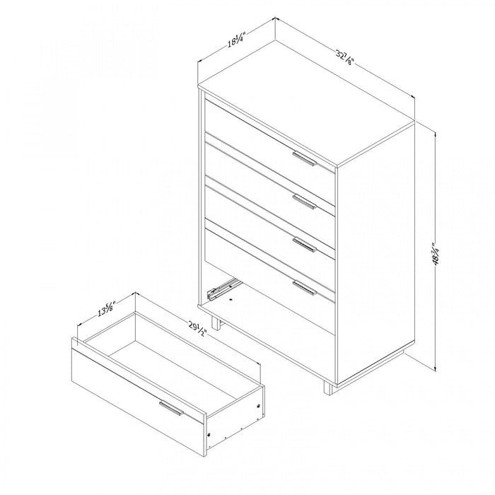 Fynn Commode 5 Tiroirs - Chêne hivernal
