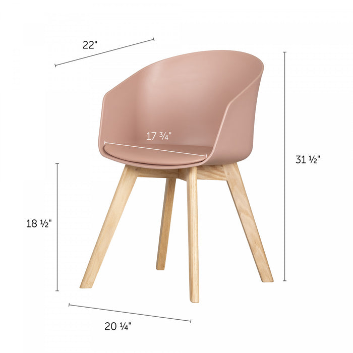 Flam Ensemble de 2 chaises de salle à manger - Rose