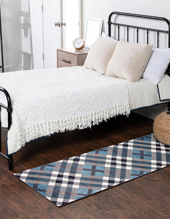 Carpette Kors bleue lavable à la machine - 2 pi 6 po x 8 pi 0 po