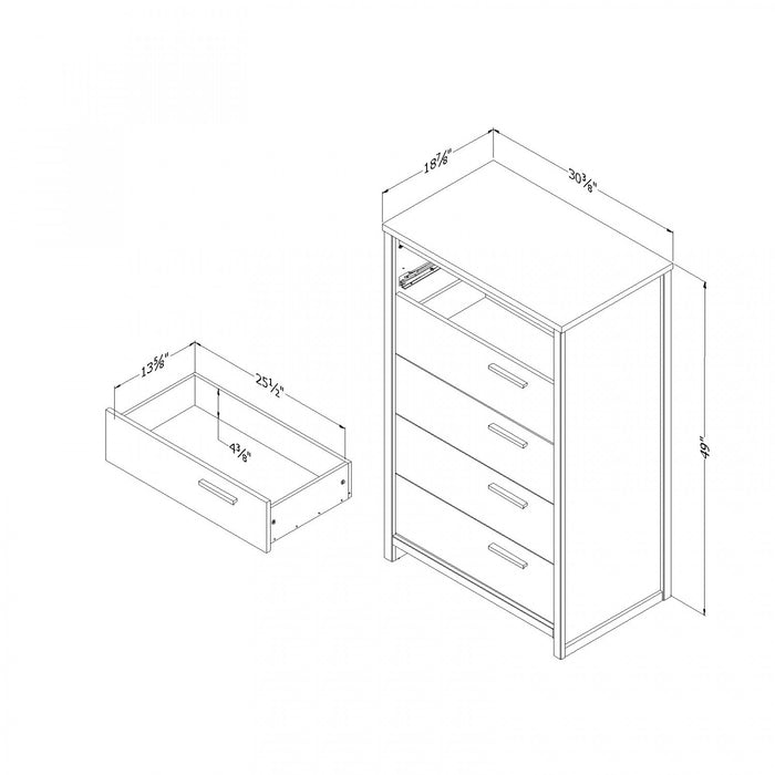 Tao Commode 5 Tiroirs - Noyer naturel