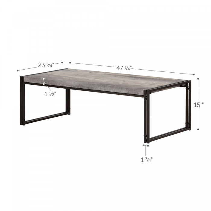 Table à café rectangulaire Gimetri - gris clair
