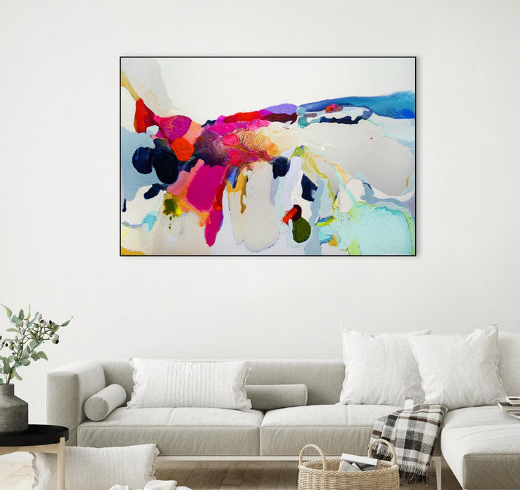 Œuvre d’art murale sur toile encadrée noire « Reach In Out » 24 x 36