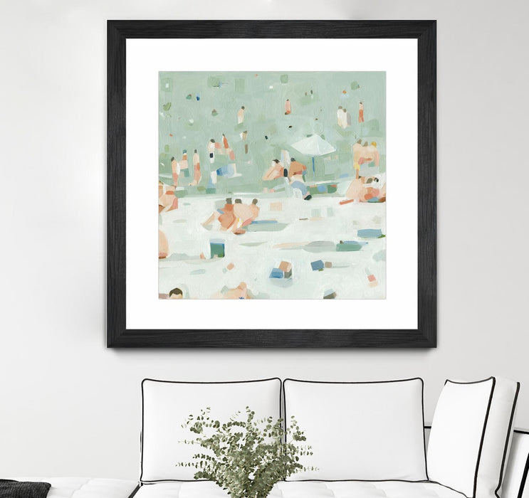 Œuvre d’art murale encadrée noire et mate « Summer Confetti I » 36 x 36