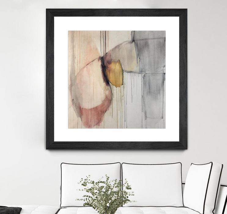 Œuvre d’art murale encadrée noire et mate « Trapped Silence » 36 x 36